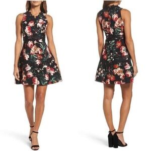 NWT Chelsea28 Foxie Floral Dress with Lace Detailing